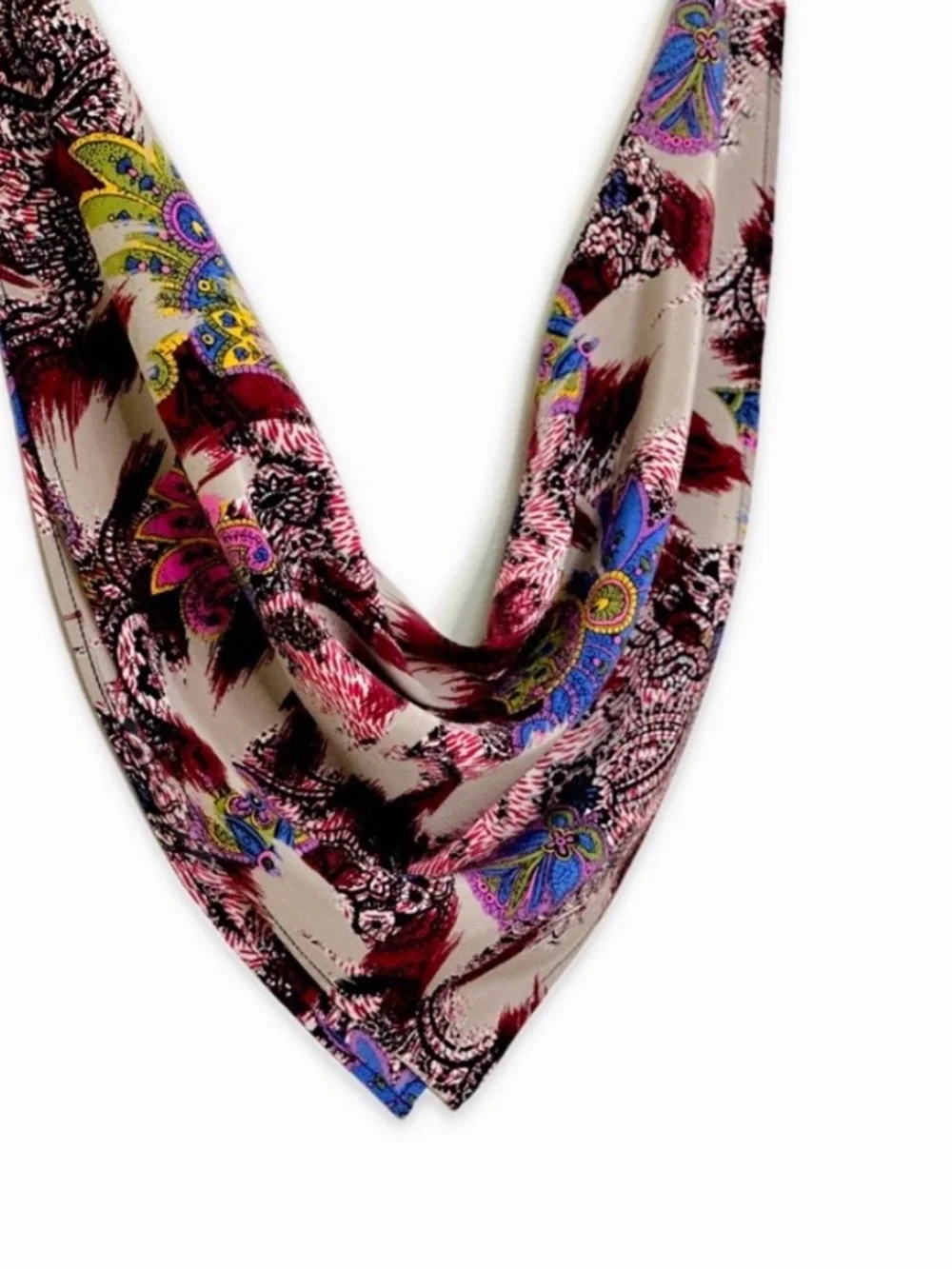 NWT SILKLETTE Paradis! 100% Fine Silk Kerchief Scarf MULTICOLOR